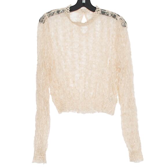 NWT Top Lace Sheer Cottage Romantic Coquette Prairie Feminine Ethereal Small - Picture 1 of 7